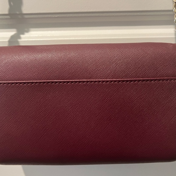 Burgundy Mini leather crossbody bag /clutch (removable strap) By Kate Spade - Picture 4 of 6